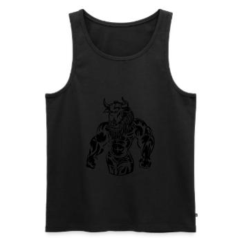 Bull beast fitness gym bodybuilding - Men's Premium Organic Tank Top - black - Front - Michal (187cm)