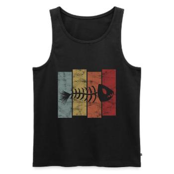 Fischgräte für Angler, Fischer und Kinder | Fische - Männer Premium Bio Tank Top - Schwarz - Vorne - Michal (187cm)