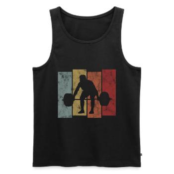 Musculation Bodybuilder GYM Fitnessstudio Retro - Débardeur bio Premium Homme - noir - Devant - AI Model Male 178 light (178cm)