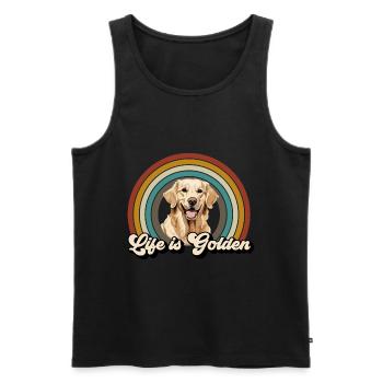 Golden Retriever Labrador La vie du chien est en or - Débardeur bio Premium Homme - noir - Devant - Michal (187cm)