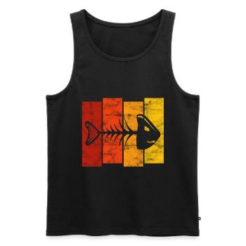 Fishbones for anglers, fishermen and children | Pisces - Men's Premium Organic Tank Top - black - Front - AI Model Male 178 light (178cm)