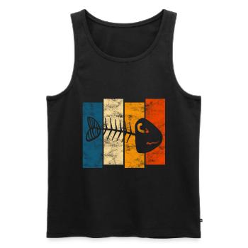 Fishbones for anglers, fishermen and children | Pisces - Men's Premium Organic Tank Top - black - Front - AI Model Male 178 light (178cm)