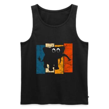 Eléphant éléphant pour enfants - Débardeur bio Premium Homme - noir - Devant - Michal (187cm)