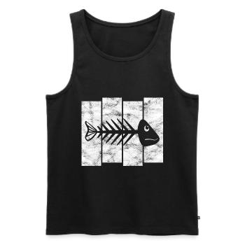 for anglers, fishermen and children | Pisces - Men's Premium Organic Tank Top - black - Front - AI Model Male 178 light (178cm)