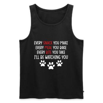 Hunde - Every snack you make i´ll be watching you! - Männer Premium Bio Tank Top - Schwarz - Vorne - Michal (187cm)