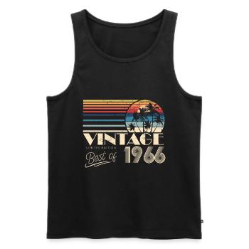 Geboren 1966 1966 Geburtstag geschenk Jahrgang - Männer Premium Bio Tank Top - Schwarz - Vorne - AI Model Male 178 light (178cm)