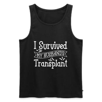 Lungentransplantation meines Mannes habe ich auch - Männer Premium Bio Tank Top - Schwarz - Vorne - AI Model Male 178 light (178cm)