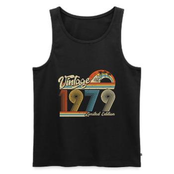 1979 Birthday born in 1979 Retro Vintage - Men's Premium Organic Tank Top - black - Front - Michal (187cm)