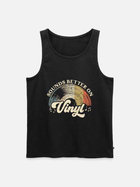 vinyl vinyl musik pladespiller retro - Herre Premium økologisk tanktop - sort