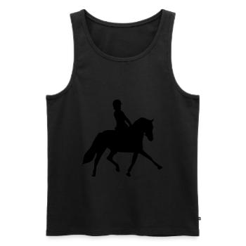 silhouette de cavalier de dressage - Débardeur bio Premium Homme - noir - Devant - AI Model Male 178 light (178cm)