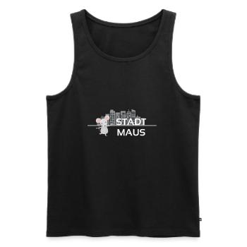 Stadtmaus Skyline Geschenkidee - Männer Premium Bio Tank Top - Schwarz - Vorne - Michal (187cm)