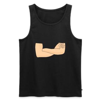Bras croisés - Débardeur bio Premium Homme - noir - Devant - Michal (187cm)