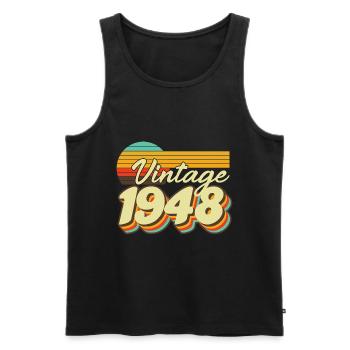1948 Vintage Vintage anniversaire rétro cadeau - Débardeur bio Premium Homme - noir - Devant - Michal (187cm)
