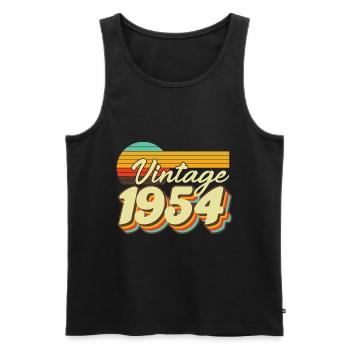 1954 Anniversaire Né En 1954 Rétro Vintage - Débardeur bio Premium Homme - noir - Devant - Michal (187cm)