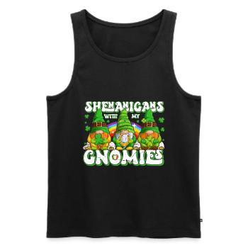 St Patricks Day Irland Wichtel Gnome - Männer Premium Bio Tank Top - Schwarz - Vorne - Michal (187cm)