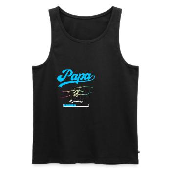 Papa Loading Vater Väter Vatertag - Männer Premium Bio Tank Top - Schwarz - Vorne - Michal (187cm)