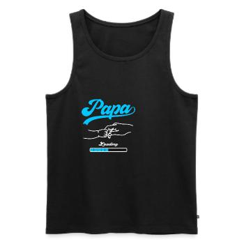Papa Loading Vater Väter Vatertag - Männer Premium Bio Tank Top - Schwarz - Vorne - Michal (187cm)