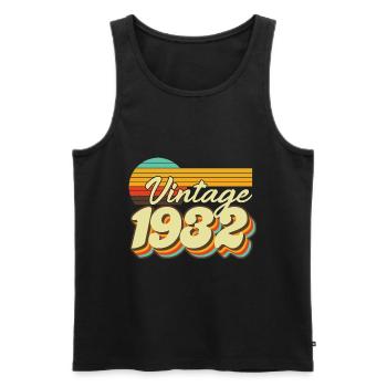 1932 born 90 year birthday retro - Men's Premium Organic Tank Top - black - Front - Michal (187cm)