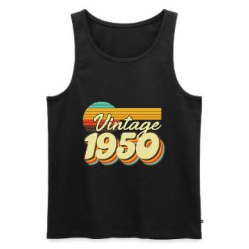 1950 Birthday born in 1950 Retro Vintage - Men's Premium Organic Tank Top - black - Front - Michal (187cm)