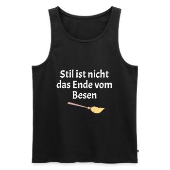 Style is not the end of the broom - Men's Premium Organic Tank Top - black - Front - Michal (187cm)