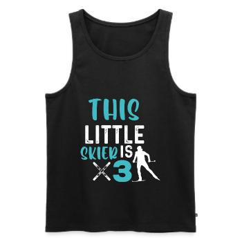 This Little Skier is 3 - Skiing - Men's Premium Organic Tank Top - black - Front - AI Model Male 178 light (178cm)
