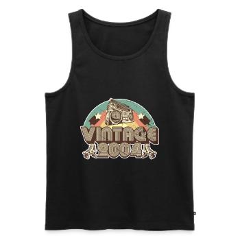 2004 Birthday born in 2004 Retro Vintage - Men's Premium Organic Tank Top - black - Front - Michal (187cm)