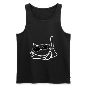 cool cat animal pet summer - Men's Premium Organic Tank Top - black - Front - Michal (187cm)