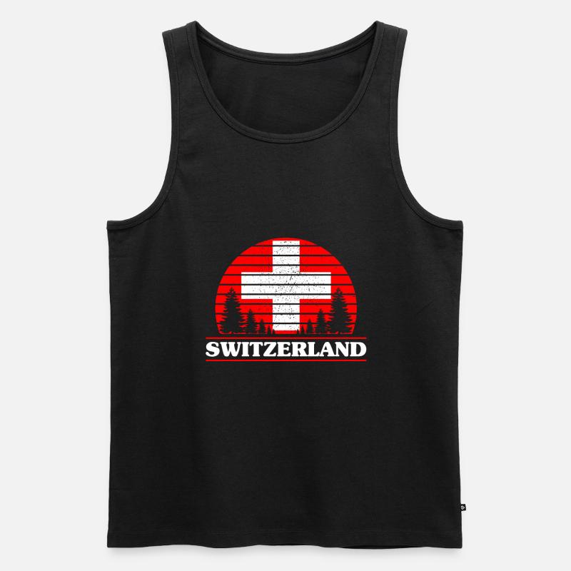 Schweiz - Männer Premium Bio Tank Top - Schwarz