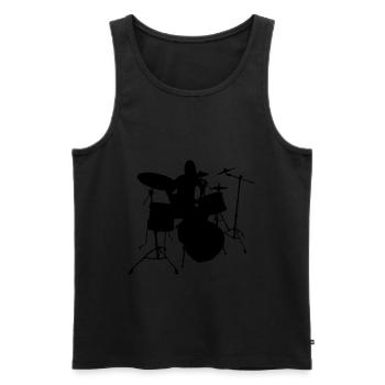 Schlagzeuger Musiker Musik - Männer Premium Bio Tank Top - Schwarz - Vorne - Michal (187cm)