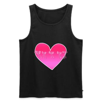 herz schleifen rosa symbol liebe - Männer Premium Bio Tank Top - Schwarz - Vorne - Michal (187cm)