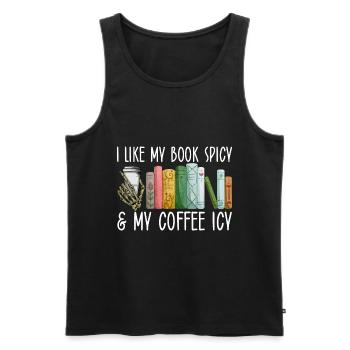 Book Lover Book Reader Coffee Lover - Débardeur bio Premium Homme - noir - Devant - Michal (187cm)