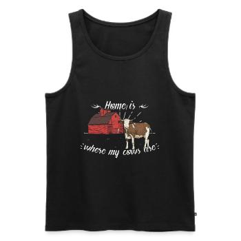 cows - Men's Premium Organic Tank Top - black - Front - Michal (187cm)