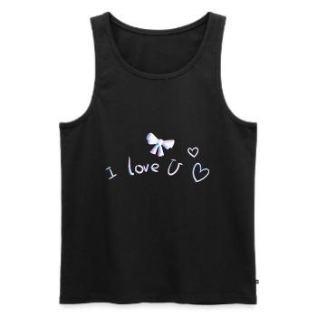 ich liebe dich herzen schleife rosa - Männer Premium Bio Tank Top - Schwarz - Vorne - Michal (187cm)