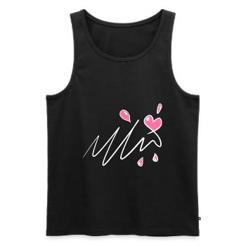 herz rosa symbol liebe muster linie - Männer Premium Bio Tank Top - Schwarz - Vorne - Michal (187cm)