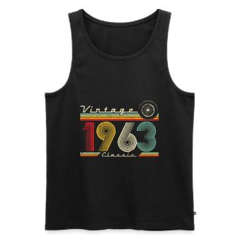 1963 Anniversaire Né En 1963 Rétro Vintage - Débardeur bio Premium Homme - noir - Devant - Michal (187cm)