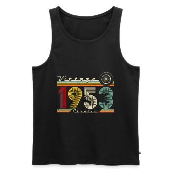 1953 Anniversaire Né En 1953 Rétro Vintage - Débardeur bio Premium Homme - noir - Devant - Michal (187cm)