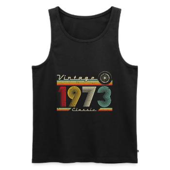 1973 Anniversaire Né En 1973 Rétro Vintage - Débardeur bio Premium Homme - noir - Devant - Michal (187cm)