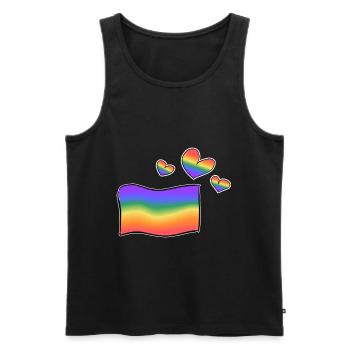 lgbt flagge herzen regenbogen herzen liebe - Männer Premium Bio Tank Top - Schwarz - Vorne - AI Model Male 178 light (178cm)