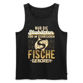 Sternzeichen Fische stabil Geschenk - Männer Premium Bio Tank Top - Schwarz - Vorne - AI Model Male 178 light (178cm)