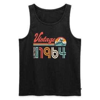 1964 Birthday Gift Born in 1964 - Men's Premium Organic Tank Top - black - Front - Michal (187cm)