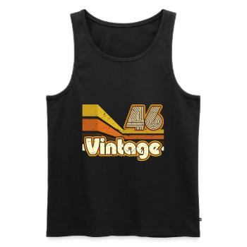 1946 Birthday born in 1946 Retro Vintage - Men's Premium Organic Tank Top - black - Front - Michal (187cm)