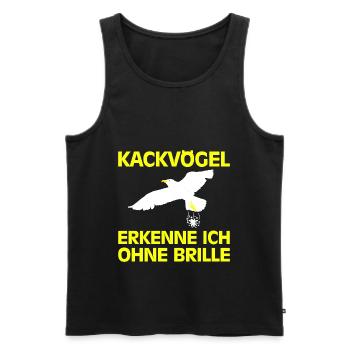 Geschenkideen Lustige Tiere Sprüche Vögel Weiß - Männer Premium Bio Tank Top - Schwarz - Vorne - Michal (187cm)