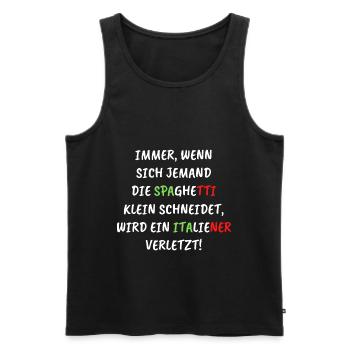 Spaghetti Italiener Italien - Männer Premium Bio Tank Top - Schwarz - Vorne - Michal (187cm)