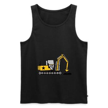Excavateur de construction dragage construction - Débardeur bio Premium Homme - noir - Devant - AI Model Male 178 light (178cm)