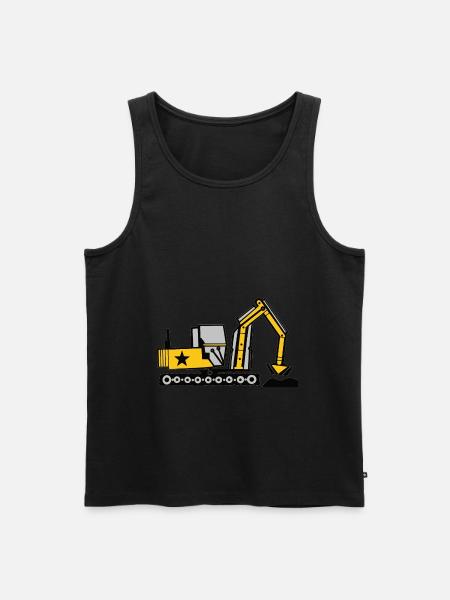 Bagger Baumaschine Baggern Bau - Männer Premium Bio Tank Top - Schwarz