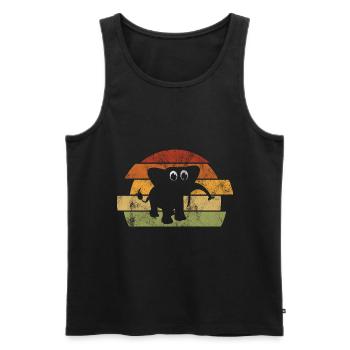 Elefanten Elefant für Kinder - Männer Premium Bio Tank Top - Schwarz - Vorne - Michal (187cm)