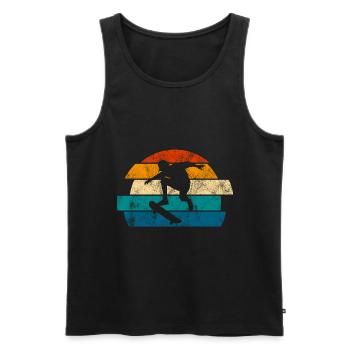 Skateboarder Skateboard Skater Skate Skateing - Männer Premium Bio Tank Top - Schwarz - Vorne - Michal (187cm)