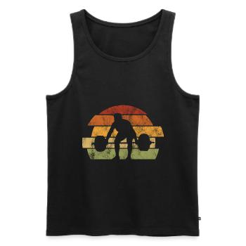 Bodybuilding Bodybuilder GYM Fitnessstudio Retro - Männer Premium Bio Tank Top - Schwarz - Vorne - Michal (187cm)