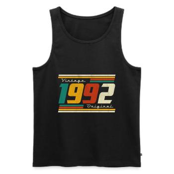 1992 Vintage anniversaire rétro Vintage cadeau - Débardeur bio Premium Homme - noir - Devant - Michal (187cm)