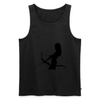 Bogenschießen Pfeil und bogen - Männer Premium Bio Tank Top - Schwarz - Vorne - Michal (187cm)